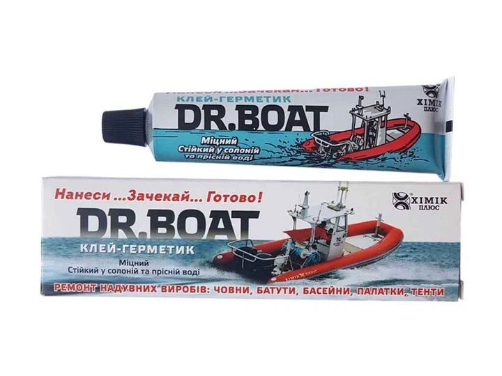 Герметик Хімік-Плюс 40мл Прозорий для гуми Dr.Boat в тубі - Фото 1 Герметик Хімік-Плюс 40мл Прозорий для гуми Dr.Boat в тубі - зображення 1