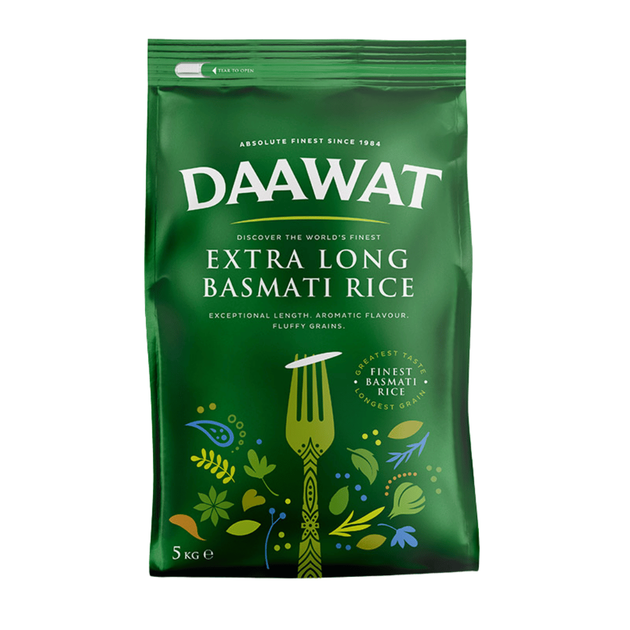 Рис басматі Green Extra Long 5 кг Daawat 8719632250050 - Фото 1 Рис басматі Green Extra Long 5 кг Daawat 8719632250050 - зображення 1