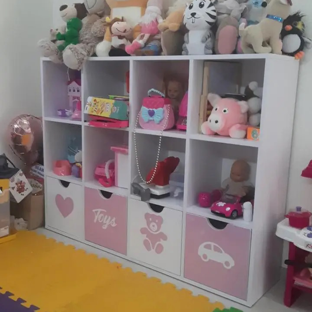 Стеллаж для игрушек и книг Gap Toys-pink 12 ячеек 97×128×30 см (СДSATP12) - Фото 2 Стеллаж для игрушек и книг Gap Toys-pink 12 ячеек 97×128×30 см (СДSATP12) - изображение 2