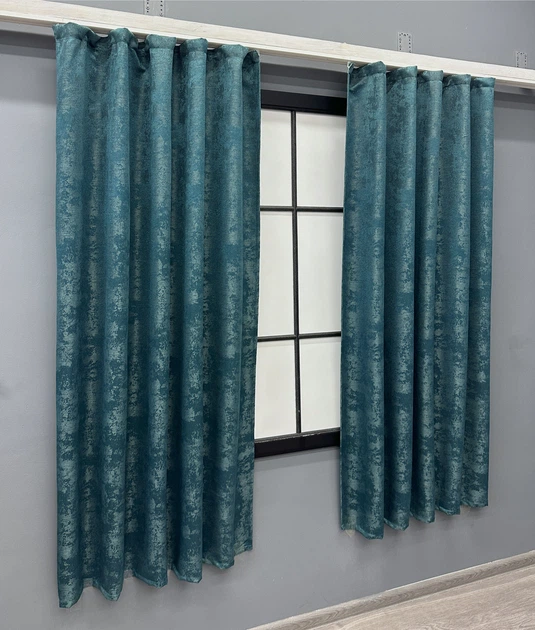 Комплект коротких штор VR-Textil Жаккард Sultan YL № 1546ш Лазурный 130х170 см 2 шт (35-0347) - изображение 3