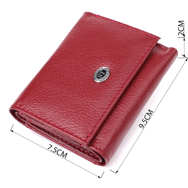 Миниатюрный женский кошелек из натуральной кожи ST Leather bg230fash82 Бордовый - изображение 3