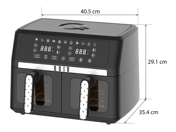 Мультипіч (аерофритюрниця) QUIN Air Fryer Dual Zone YJ-1102AV - Фото 9 Мультипіч (аерофритюрниця) QUIN Air Fryer Dual Zone YJ-1102AV - зображення 9