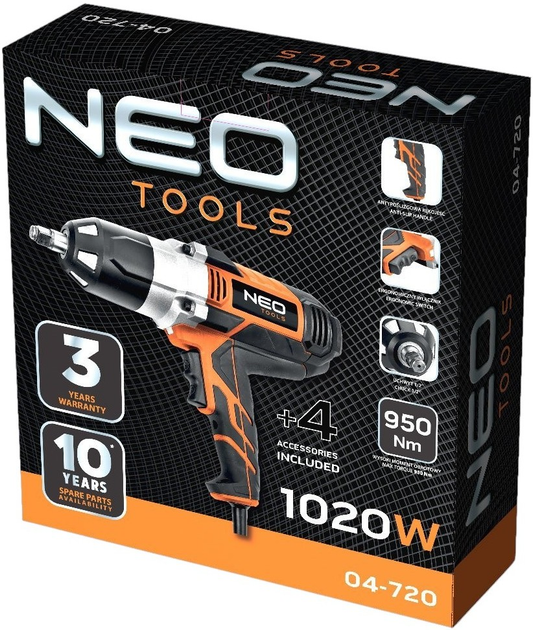 Klucz udarowy NEO Tools 950 Nm 1020 W 04-720 (5907558483673) - obraz 10
