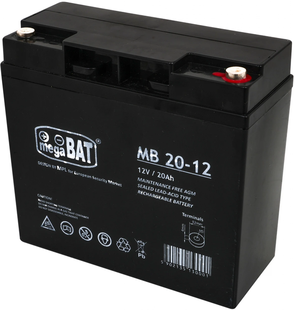 Akumulator żelowy MegaBat 12V/20Ah (5902135130001) - obraz 3