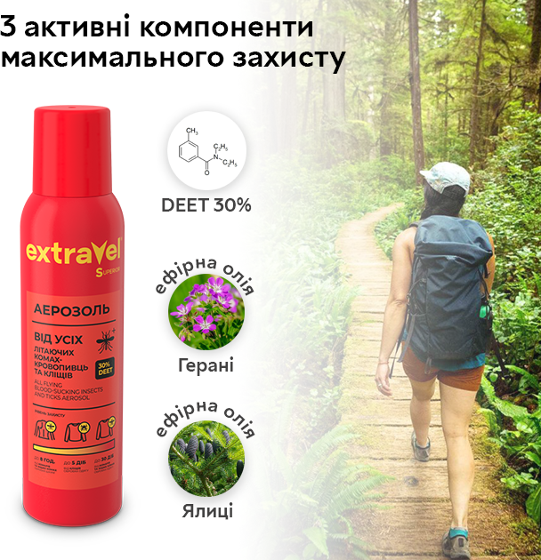 Аэрозоль Extravel Superior от всех летающих кровососущих насекомых