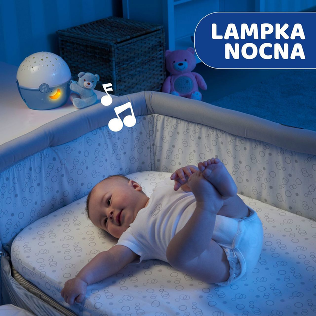 Lampka nocna projektor gwiazdek Chicco First Dreams Next2Stars Niebieski (8058664062355) - obraz 8