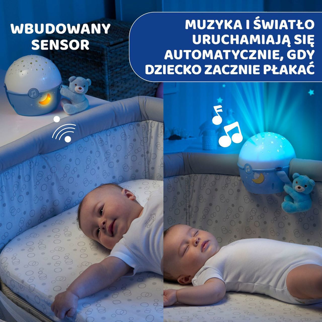 Lampka nocna projektor gwiazdek Chicco First Dreams Next2Stars Niebieski (8058664062355) - obraz 10
