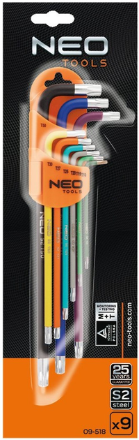 Набір ключів Torx NEO Tools T10 - T50 9 шт 09-518 (5907558420661) - зображення 6