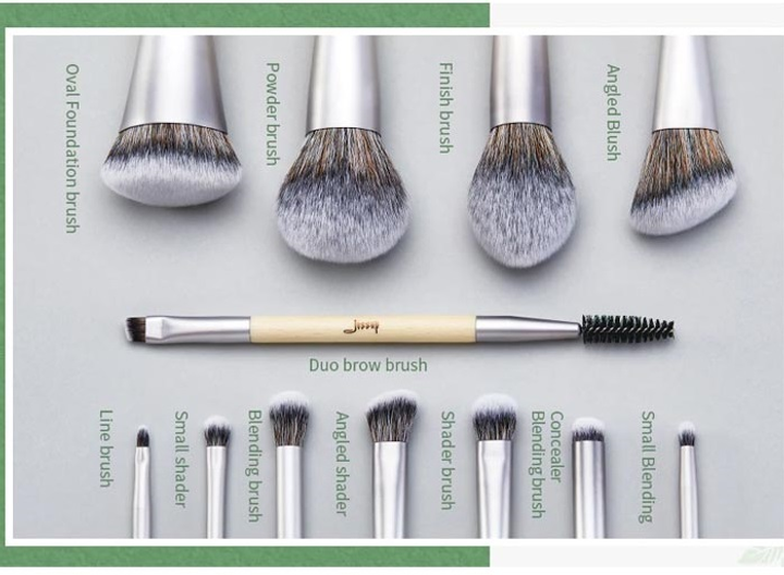Набір пензлів для макіяжу Jessup Eco-Friendly Makeup T327 12 шт (ZES6971093063279) - зображення 2