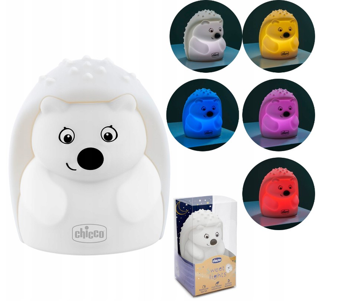 Нічник Chicco Sweet Lights Їжачок Білий (8058664138289) - зображення 4