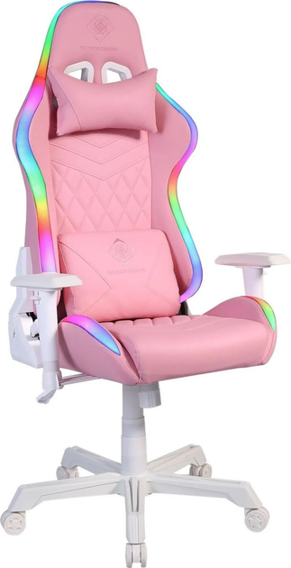 Fotel gamingowy Deltaco GAM-080 RGB LED Pink (7333048062932) - obraz 2