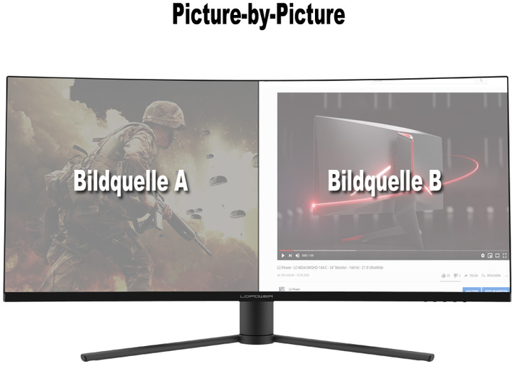 Монітор 34" LC-Power Ultra-wide Curved PC Monitor (LC-M34-UWQHD-180-C) - зображення 12