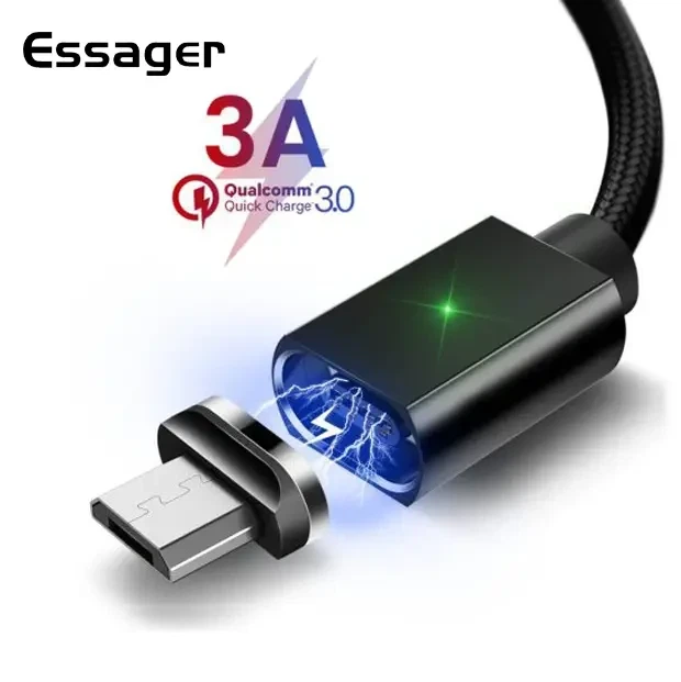 Кабель магнітний Essager поворотний Micro USB 1 м у тканинному обплетенні з передаванням даних (EXCCXM-ML01) - Фото 9 Кабель магнітний Essager поворотний Micro USB 1 м у тканинному обплетенні з передаванням даних (EXCCXM-ML01) - зображення 9