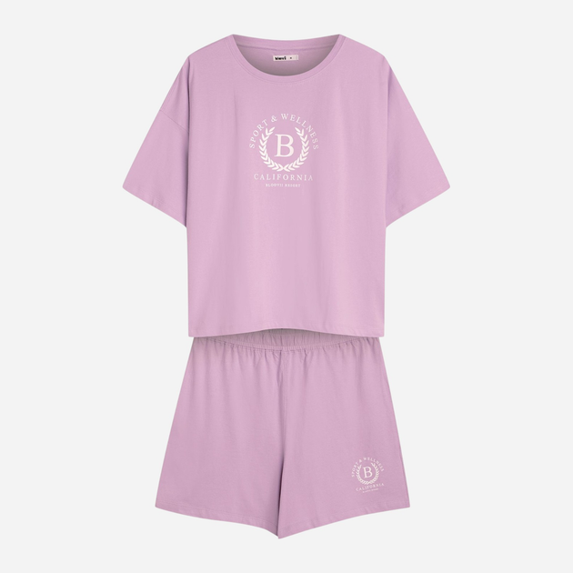 Piżama damska z szortami i krótkim rękawem letnia bawełniana Bloovii Midnight 42561-03X L Różowa (5903972547434) - obraz 8