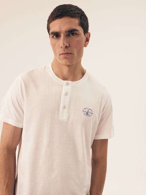 Піжама (футболка + шорти) чоловіча бавовняна великого розміру Henderson Dock 42616-00X XL Біла (5903972398630) - зображення 5