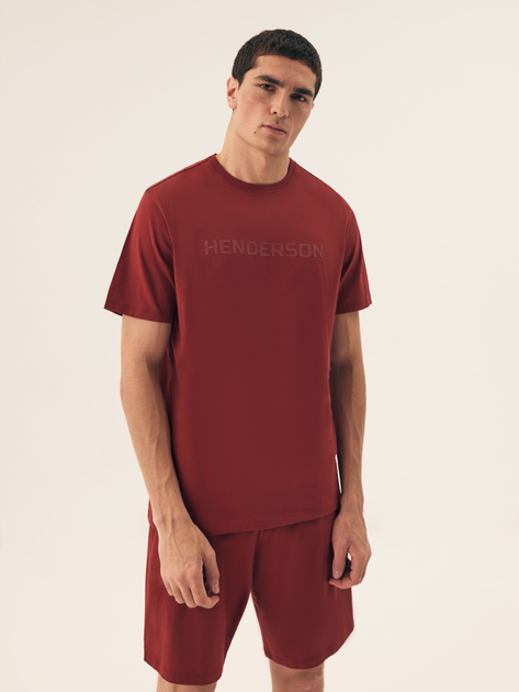 Piżama męska z szortami i krótkim rękawem letnia bawełniana Henderson Daft 42626-33X 2XL Czerwona (5903972398906) - obraz 1