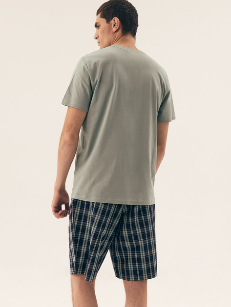 Piżama męska z szortami i krótkim rękawem letnia bawełniana Henderson Dexter 42617-07X XL Zielona (5903972398739) - obraz 2