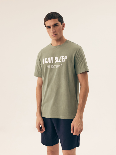 Piżama męska z szortami i krótkim rękawem letnia bawełniana Henderson Sleeper 42614-77X L Zielona (5903972509401) - obraz 1