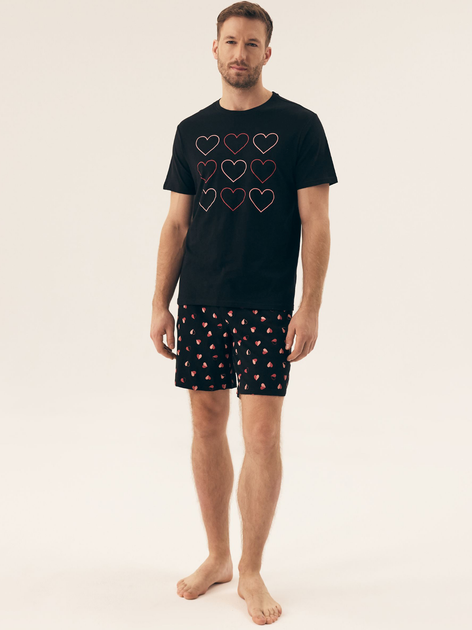 Piżama męska z szortami i krótkim rękawem letnia bawełniana Henderson Sweet 42602-99X XL Czarna (5903972509135) - obraz 3