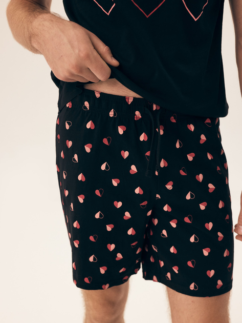 Piżama męska z szortami i krótkim rękawem letnia bawełniana Henderson Sweet 42602-99X XL Czarna (5903972509135) - obraz 6
