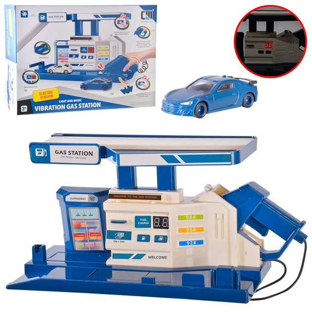 Автозаправка-паркінг Star Toys 30см функціональна, з машинками світло-звук CM559-22L - зображення 9
