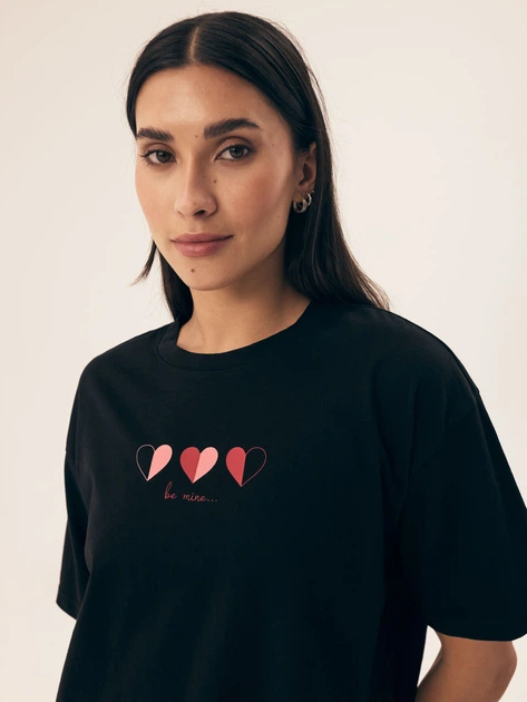 Піжама (футболка + шорти) жіноча бавовняна Henderson Necesito 42649-99X S Чорна (5903972377444) - зображення 4