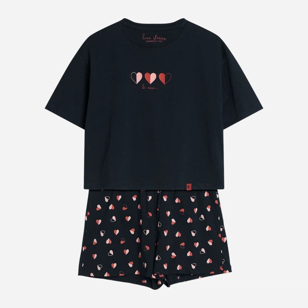 Піжама (футболка + шорти) жіноча бавовняна Henderson Necesito 42649-99X S Чорна (5903972377444) - зображення 6