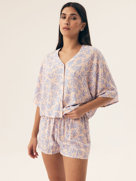 Piżama damska z szortami i krótkim rękawem letnia Henderson Nadar 42670-50X 2XL Niebieska (5903972378014) - obraz 1