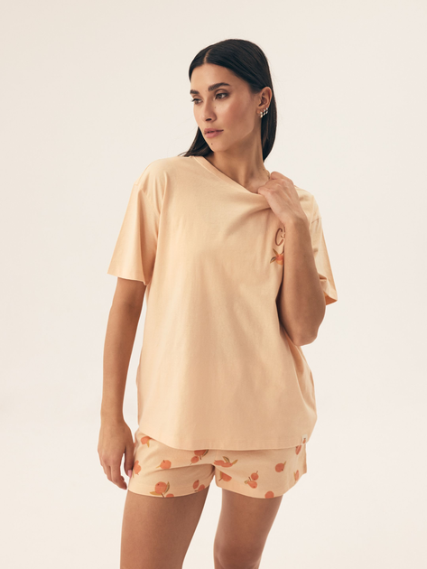 Piżama damska z szortami i krótkim rękawem letnia bawełniana Henderson Naranja 42684-24X 2XL Pomarańczowa (5903972378977) - obraz 1