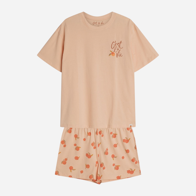 Піжама (футболка + шорти) жіноча бавовняна Henderson Naranja 42684-24X L Оранжева (5903972378953) - зображення 7