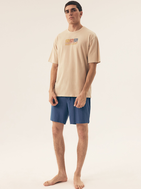 Піжама (футболка + шорти) чоловіча бавовняна Henderson Onshore 42792-02X L Бежева (5903972510643) - зображення 3