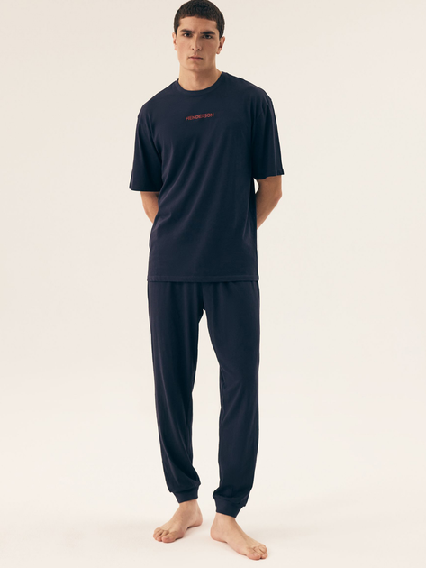 Piżama męska z długimi spodniami i krótkim rękawem bawełniana Henderson Outpost 42793-59X 2XL Granatowa (5903972510704) - obraz 1