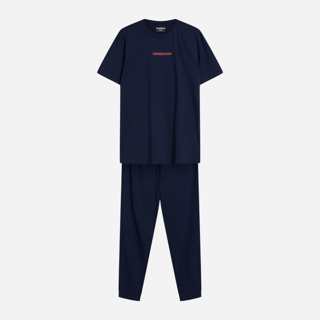 Piżama męska z długimi spodniami i krótkim rękawem bawełniana Henderson Outpost 42793-59X L Granatowa (5903972510681) - obraz 7