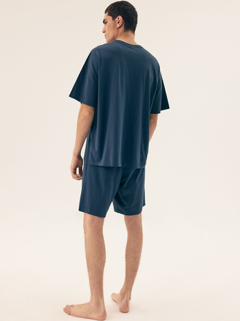 Піжама (футболка + шорти) чоловіча бавовняна Henderson Orient 42794-55X M Синя (5903972510759) - зображення 4