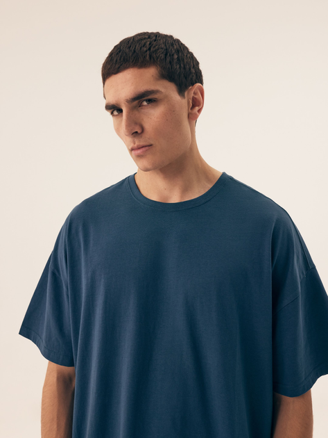 Піжама (футболка + шорти) чоловіча бавовняна великого розміру Henderson Orient 42794-55X 2XL Синя (5903972510780) - зображення 5