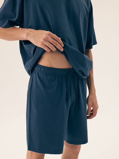 Піжама (футболка + шорти) чоловіча бавовняна великого розміру Henderson Orient 42794-55X 2XL Синя (5903972510780) - зображення 6