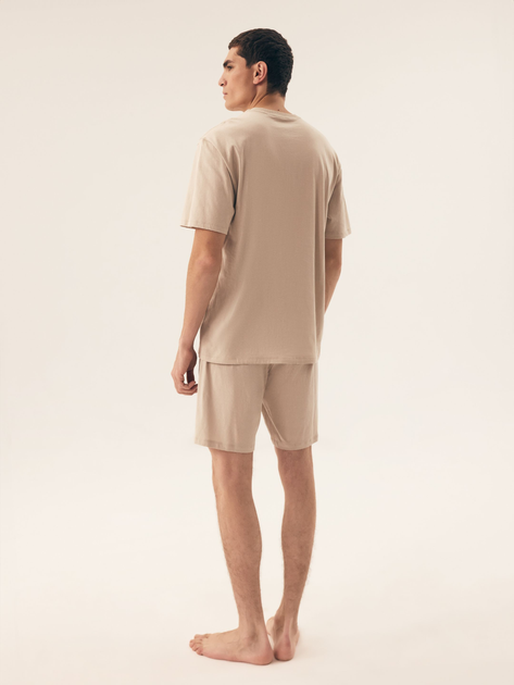 Piżama męska z szortami i krótkim rękawem letnia bawełniana Henderson Olive 42795-02X L Beżowa (5903972510889) - obraz 4
