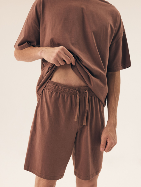 Piżama męska z szortami i krótkim rękawem letnia bawełniana Henderson Orient 42794-84X XL Brązowa (5903972510810) - obraz 6
