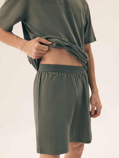 Piżama męska z szortami i krótkim rękawem letnia bawełniana Henderson Olive 42795-87X L Zielona (5903972510926) - obraz 6