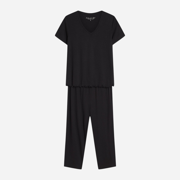 Piżama damska ze spodniami 3/4 i krótkim rękawem letnia bawełniana Henderson Noves 43023-99X 3XL Czarna (5903972541036) - obraz 7
