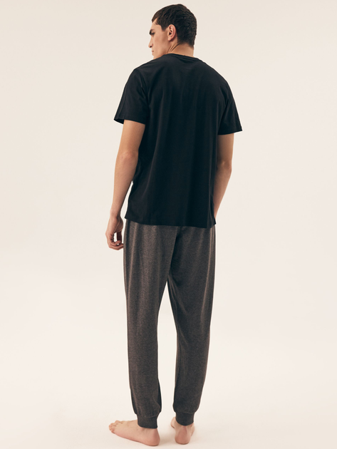 Piżama męska z długimi spodniami i krótkim rękawem bawełniana Henderson Marc 43033-99X 3XL Czarna (5903972392515) - obraz 2