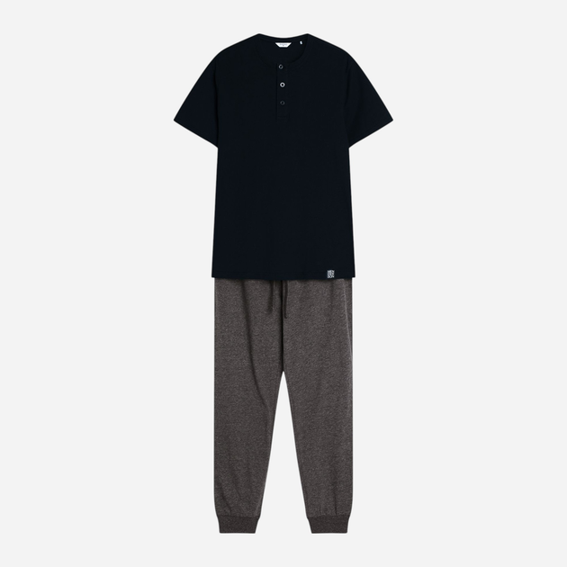 Piżama męska z długimi spodniami i krótkim rękawem bawełniana Henderson Marc 43033-99X 3XL Czarna (5903972392515) - obraz 5