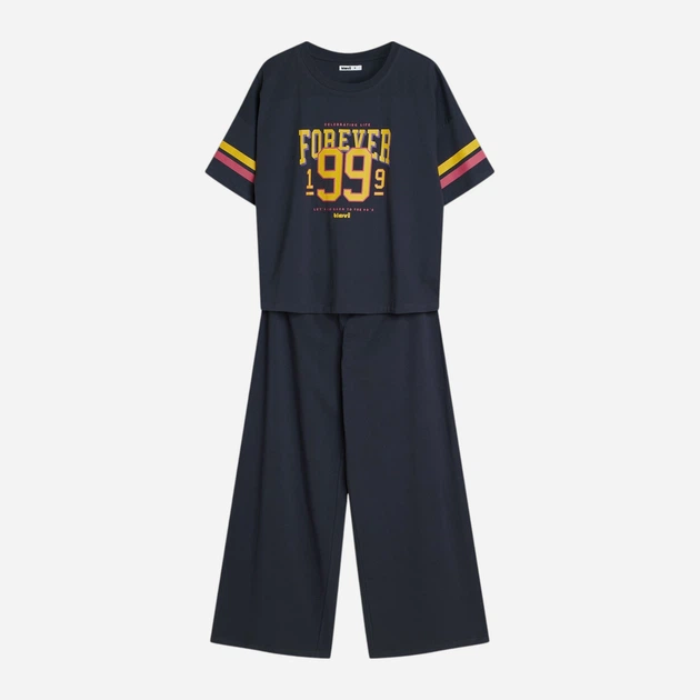 Піжама (футболка + штани) жіноча бавовняна Bloovii Forever 43061-59X M Темно-синя (5903972576823) - зображення 6