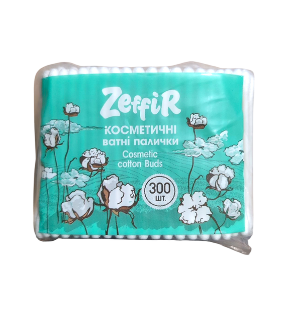 Палички ватні косметичні Zeffir 300 шт. - Фото 1 Палички ватні косметичні Zeffir 300 шт. - изображение 1