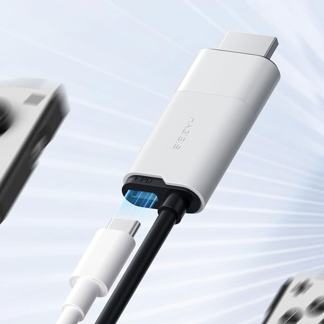 Зовнішня карта відеозахоплення (кабель) HAGiBiS HDMI на USB / Type-C 1080P@60fps 100W PD (UHC10) - зображення 8