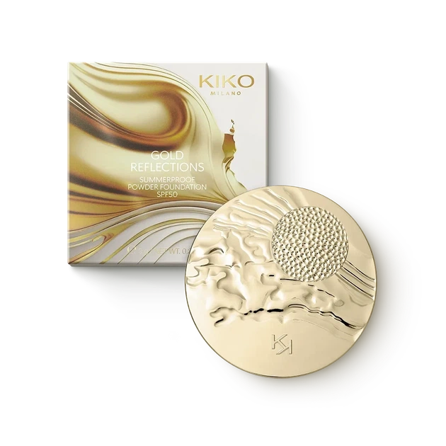 Матуюча пудра Kiko Milano Gold Reflections Summerproof Powder Foundation SPF 50 04 Warm Rose 9 г - Фото 4 Матуюча пудра Kiko Milano Gold Reflections Summerproof Powder Foundation SPF 50 04 Warm Rose 9 г - зображення 4