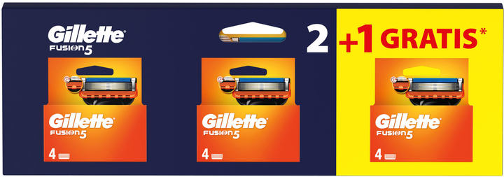 Змінні картриджі для гоління (леза) чоловічі Gillette Fusion5 8 + 4 шт (8700216832502) - зображення 1