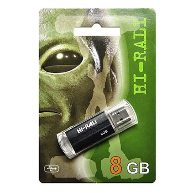 Флешка Hi-Rali 8GB Rocket чорний - Фото 1 Флешка Hi-Rali 8GB Rocket чорний - изображение 1