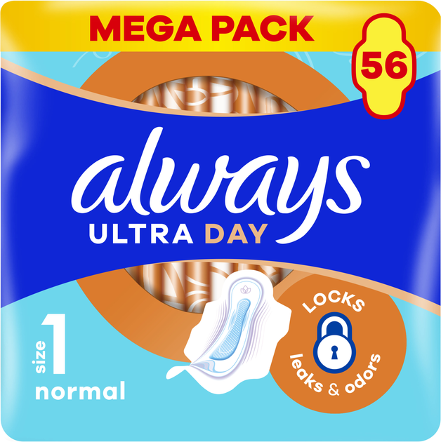 Гігієнічні прокладки Always Ultra Day Normal (розмір 1) 56 шт (8700216450348) - зображення 1