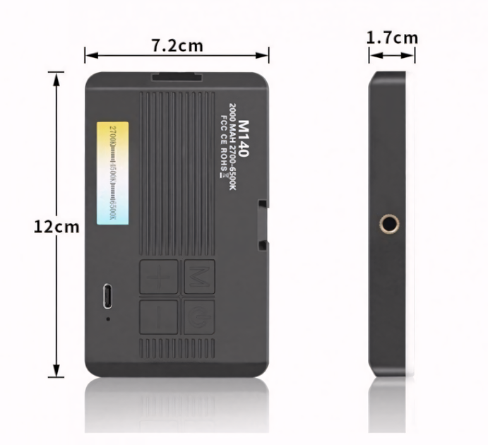 Портативне RGB підсвічування M140 із затискачем (12×7 см, 2700-6500K, Ra85+) - Фото 4 Портативне RGB підсвічування M140 із затискачем (12×7 см, 2700-6500K, Ra85+) - зображення 4